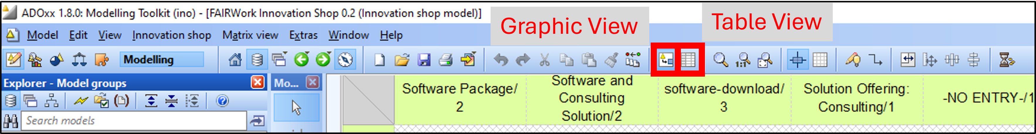 screenshot for where to change between graphic and the table view